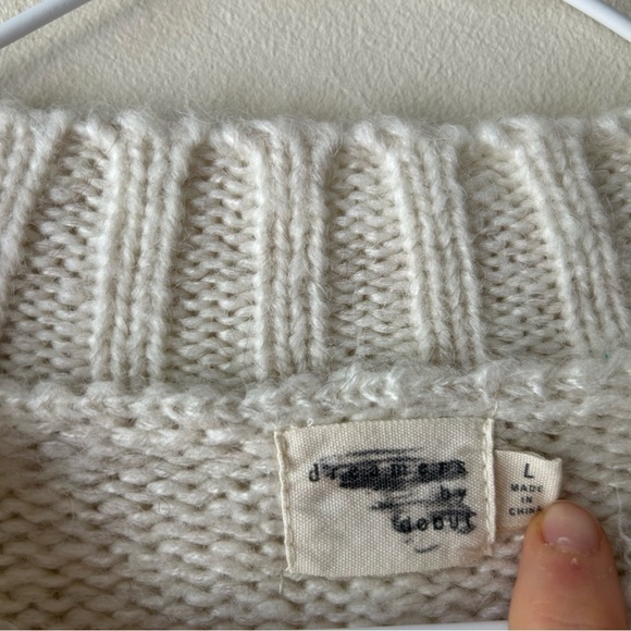 Dreamers by Debut Chunky Heart Poms Sweater Cream L - Picture 5 of 7